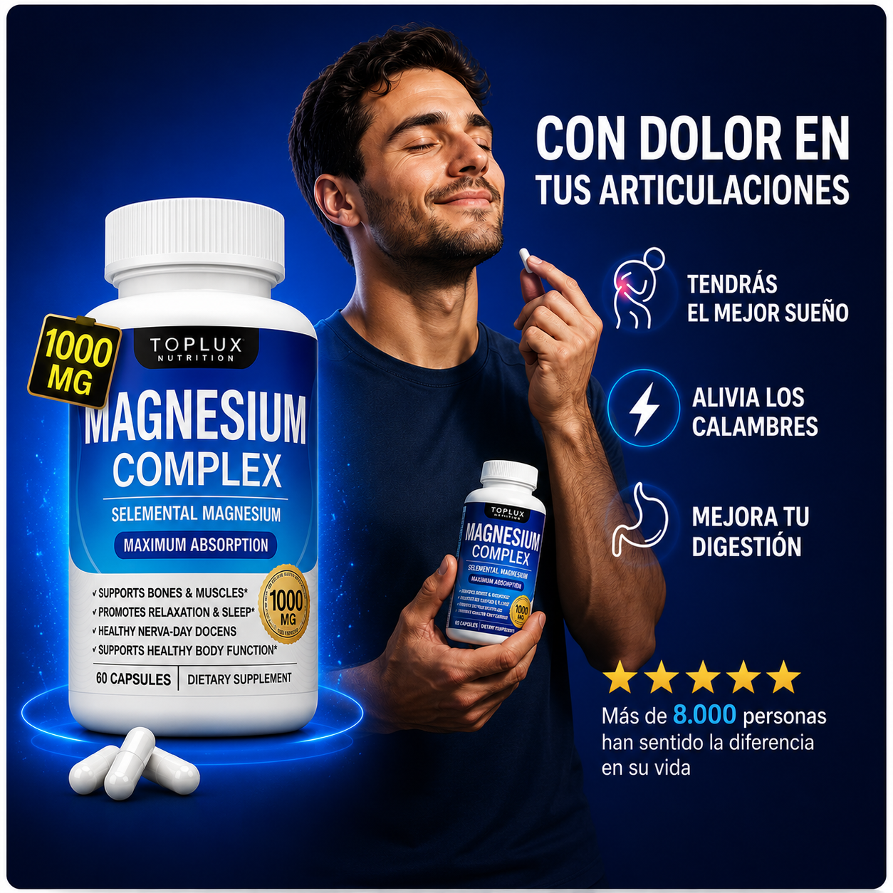 Complex Magnesium 8 en 1™  Recupera tu energía, duerme mejor y apoya tu bienestar todos los días. ✨