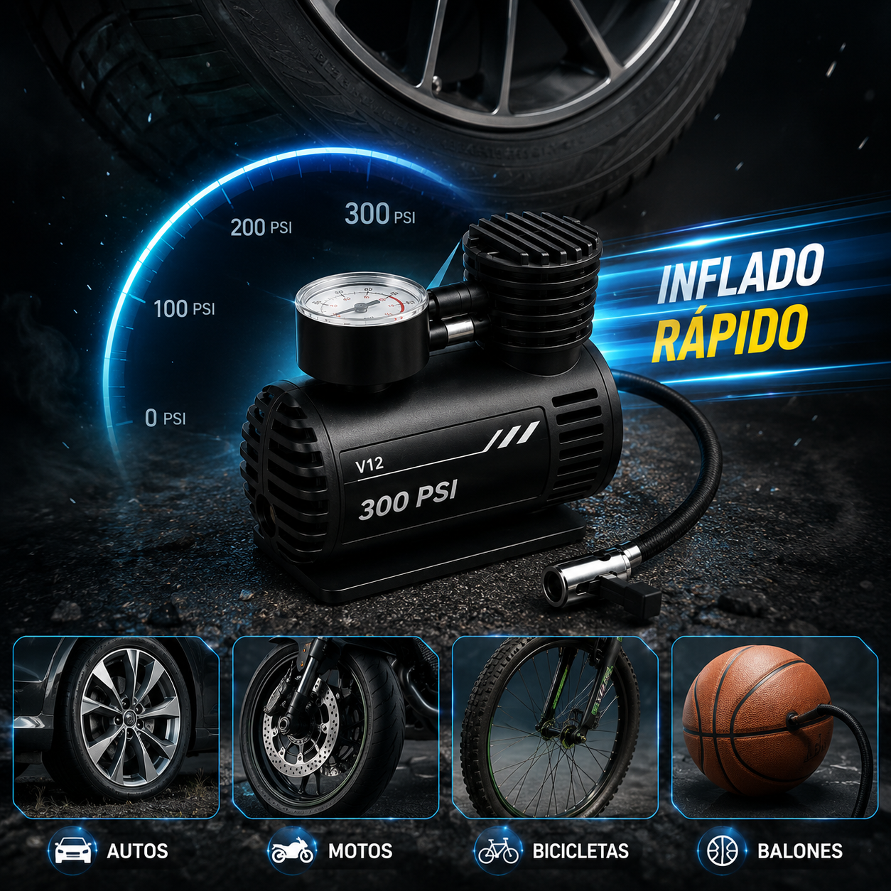 🔥 Compresor de Aire Portátil V12 Pro™ | El respaldo que todo conductor debería tener